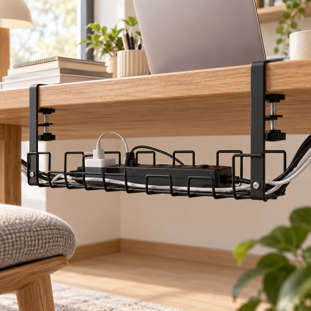 π€ Under Desk Cable Management Tray | Clamp-On Wire Organizer | Clutter-Free Workspace